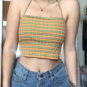 Open back striped top